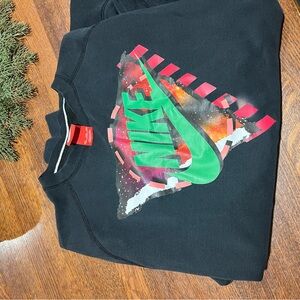 Nike Black Sweatshirt with Green and Red Graphic